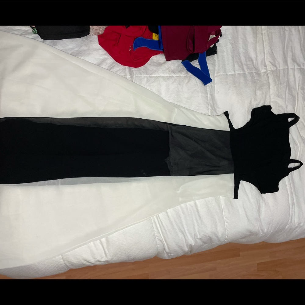Black and white long dress